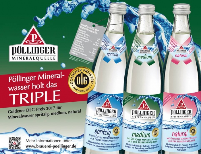 Pöllinger Mineralwasser holt das TRIPLE